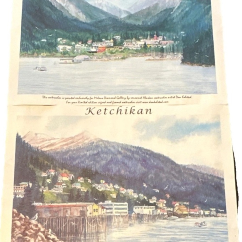 Don Kolstad Skagway & Ketchikan Alaska Realism Watercolor Art Prints Set